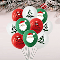 Miniatyrbild 3 av 5: 1 Set Konfettiballonger Glad Jul Tryck Lätt att Hänga Emulsion Jultomte Girlang Ballonger [DB] 2