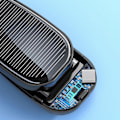 Pikkukuva 5 / 5: Mini aurinkovoimapankki, kannettava avaimenperä virtapankki matkapuhelimelle, 1200mAh [DB] Black For Lightning