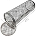Miniatyrbilde 1 av 5: Automatisk Roterende Grill med Justerbar Bredde Spyd, 10 Grillklistremerker & Grillkurv i Rustfritt Stål for Utendørs Matlaging [DB] 20CM