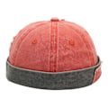 Miniatyrbillede 1 af 5: Sinknap Brimless Hat Justerbar Design Retro Casual Åndbar Brimless Skullcap Beanies Hat Cap Streetwear {Db} Orange