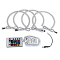 Miniatyrbilde 1 av 4: Angel Eyes Set Frontlykter Rgb Standlysringer Halo Ring For E36 E38 E39 E46 3 5 7 Series [DB]