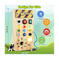 Miniatyrbilde 2 av 5: Treleke Busy Board, Busy Board for Småbarn Med Lysbryterleke for Aktivitet, Jule- og Bursdagsgave Db Wood