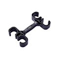 Pikkukuva 1 / 5: Kuntosalin vastuskuminauhakahva, kannettava kehon treeniin, pilatekseen, painonnostoon [DB] Black 24cmx13.6cmx3.8cm