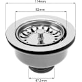 Miniatyrbilde 4 av 5: Vask Kolleksjon 114mm Rustfritt Stål Kjøkkenvask Kurv Sil Plugg Avløpsrør Egnet for 83-90mm Vask Diameter Kjøkkenvask Tilbehør [DB]