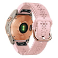 Miniatyrbillede 4 af 4: Til Garmin Fenix 7s / 6s Pro / 5s Plus / Instinct 2s Udhullet Blomstermønster Silikone Urrem Justerbar Hurtigudløser Blød Rem Udskiftning DB Pink