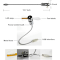Miniatyrbillede 2 af 5: LED USB-blæser, ny kreativ programmerbar USB-drevet bærbar blæser, mini fleksibel DIY-beskedblæser til bærbar computer og computer - farverige lys [DB]