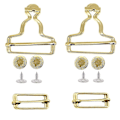 Miniatyrbillede 1 af 4: Dungaree Spænde Justerbare Skyderclips Med Jeansknapper db Gold 40mm x 4