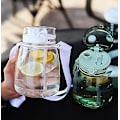 Miniatyrbild 4 av 5: Db Söta Vattenflaskor Med Sugrör, 45oz(1300ml) Plast Vattenflaskor Med Axelrem, Lämplig För Vuxna Vit