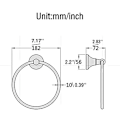 Miniatyrbillede 5 af 5: Antik messing håndklædeholder til badeværelse, vægmonteret, runde håndklæderinge, håndklædestang, køkkenopbevaring Db Gold