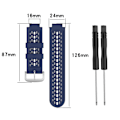 Miniatyrbilde 4 av 5: Silikon armbånd for Garmin Approach S2 / S4 [DB] Blue White