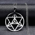 Miniatyrbilde 1 av 4: Syv erkeengler amulett rustfritt stål halskjeder menn segl av salomo talisman halskjede beskyttelse smykker krage hombre_lldxm Db K 50cm O SR