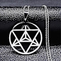 Miniatyrbillede 1 af 4: Syv Ærkeengle Amulet Rustfrit Stål Halskæder Mænd Segl af Salomon Talisman Halskæde Beskyttelse Smykker Krave Hombre_lldxm Db K 50cm O SR