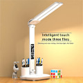 Miniatyrbild 1 av 5: LED-skrivbordslampor USB dimbar touch hopfällbar bordslampa med kalender temperaturklocka nattlampor för studier läslampa [DB] A291