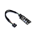 Miniatyrbillede 2 af 5: 9-polet USB-hub-stik, USB-splitter 1 til 3 USB2.0 9-polet header-kortkabel til vandkøling til RGB