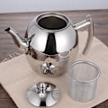 Miniatyrbillede 2 af 5: 2L rustfrit stålkanden med te-si, tekande med te-infuser, testel, tekande-infuser [dB} Silver