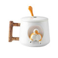 Miniatyrbillede 1 af 4: Personlig Sød Kopsæt Med Låg Ske Hjemme Kaffe Vandkop Shiba Hund Kop Kaffe Kop Rejsekop [DB] WH