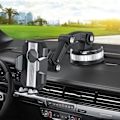 Miniatyrbillede 2 af 5: Biltelefonholder 360 Graders Rotation Justerbar Bilforrude Montering Mobiltelefon Stativ til Lastbil {DB} Black
