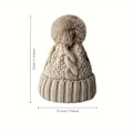 Miniatyrbild 5 av 5: Mysig Stickad Mössa med Pompom - Tjock, Varm & Andningsbar för Kvinnor | Perfekt för Höst/Vinteraktiviteter utomhus Khaki One Size Fits All