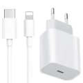 Pikkukuva 1 / 5: Iphone 20w Laturi Apple 11/12/13 Usb-c - Lightning Virtalaturi 1m Datakaapeli EU-Pistoke {DB}