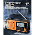 Miniatyrbilde 4 av 5: Nyeste Nødradio - 4000mAh Powerbank Solcelle Håndsveiv Radio - AM/FM/WB/NOAA og Varsling Bærbar Værradio [DB]