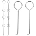 Pikkukuva 2 / 2: 50 kpl Viemärin Nostokoukku Lattiakaivon Ristiritilän Koukut Nostokoukut Lattiakaivon Poistotyökalu Kylpyhuoneeseen{DB} Silver 6X1.5CM