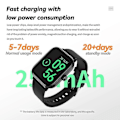 Miniatyrbild 2 av 4: Shibingsheng G42 smartklocka Bluetooth Talk HRV-funktion Blodglukos [DB] Black