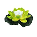 Miniatyrbillede 1 af 5: 18/28cm Kunstig Lotusblomst LED Flydende Pool Have Dam Flydende Blomsterlampe Jikaix Green 18cm