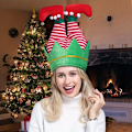 Miniatyrbillede 1 af 5: Røde Sjove Jule Beanie Party Hatte - Elf Bukser Julemand Hat Til Jul Grim Trøje Fest db 2 Clown Leg Hat