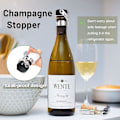 Miniatyrbillede 4 af 5: Champagne Prop til Flaske, 4 Stykker Rustfrit Stål Mousserende Vin Champagne Propper Med Indbygget Trykpumpe Brugt (sort)