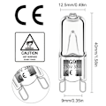 Miniatyrbillede 2 af 5: 12-pak G9 Halogenpærer 33W 230V 2800K Varmt Hvidt 380lm, Klar Kapsel Halogenlamper Dæmpbar, Ingen Flimmer, Ingen Blink {db}