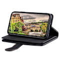 Miniatyrbillede 3 af 5: For Honor Magic7 Lite 5G/ X9c 5G Etui PU Læder Telefon Cover med Lynlås Pung 9 Kort Slots [DB] Black