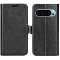 () R64 Textur Horisontellt Flip Läder Telefonfodral [DB] Black For Google Pixel 9 / 9 Pro