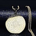 Miniatyrbillede 3 af 4: Syv Ærkeengle Amulet Rustfrit Stål Halskæder Mænd Segl af Salomon Talisman Halskæde Beskyttelse Smykker Krave Hombre_lldxm Db C 60cm BOX GD