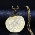 Miniatyrbillede 3 af 4: Syv Ærkeengle Amulet Rustfrit Stål Halskæder Mænd Segl af Salomon Talisman Halskæde Beskyttelse Smykker Krave Hombre_lldxm Db qianA SR 50 BOX