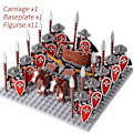 Miniatyrbillede 1 af 5: Middelalderlige riddere mini actionfigurer byggeklodser romersk vogn vogn soldat krigshest mursten legetøj til børn gave Db Set 39