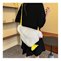 Miniatyrbild 4 av 5: DB Söt kyckling plysch handväska axelväska söt tecknad kyckling plysch crossbody väska Apricot