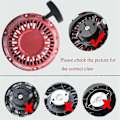 Miniatyrbillede 4 af 5: Trækstartsamling til GX200 GX160 5.5 6.5HP motor med buet stangpal 28400-Z4M-306ZB 27400-Z1179 db Red  Black