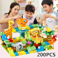 Miniatyrbild 2 av 5: Bedetter Storlek Marmor Race Run Block Maze Ball Track Byggstenar Funnel Slide Montering Tegelstenar Pedagogiska Leksaker För Barn Gåvor Db 104pcs with base