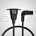 Miniatyrbillede 4 af 5: Panelmonteret C14 til 90 Graders C13 PDU Strømforsyningsforlængerkabel, IEC 320 C14 Han til Vinklet C13 Hun 3-polet Strømkabel til Skærme [DB]