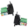 Pikkukuva 4 / 5: 5 KPL RJ45 Naaras Paneeliasennus Ruuviliitinadapteri, D-tyypin RJ45 8P8C Naaras 8-nastainen liitin [DB] Black