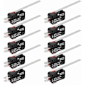Miniatyrbild 1 av 5: 10-pack Mikrobrytare med gångjärnsspakar SPDT 1NO 1NC Momentan Lång Spak Mikrobrytare 3 Stift för {DB}