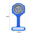 Miniatyrbillede 4 af 4: Elektronisk Multifunktionel Sygeplejerske Ur Silikon Sygeplejerske Ur Lysende Alarm Kronograf Digital Bryst Ur db Blue