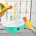 Miniatyrbillede 5 af 5: Papegøje badekar, automatisk fuglebadekar med hane og bruser, fuglebadeværelseslegetøj til parakitter, undulater, kakaduer, conure og små fugle [DB] Green