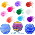 Miniatyrbild 4 av 5: 15 Stycken Sensoriska Scarves, Jongleringsscarves Baby Dansscarves Barn Regnbågs Lek Silke Chiffong Rutor Sensorisk Scarf, 60x60cm (Slumpmässig Färg) [DB]