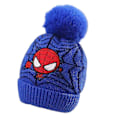 Pikkukuva 1 / 3: Poikien Spiderman Pom Pom -pipo, talvinen lämmin neulottu pipo hiihtolippis DB Blue