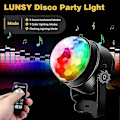 Miniatyrbilde 2 av 5: Diskokule 360 Roterende Led Party Lampe Musikkaktivert Disco db