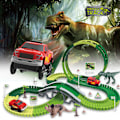 Pikkukuva 4 / 4: Joustava dinosaurusleluradat sarjoilla, silloilla, rampeilla ja sähköautoleluilla taaperoille db A1