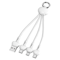 Pikkukuva 1 / 5: Nopea monilatauskaapeli Kestävä Kannettava 15cm Silikoninen Joustava Matkapuhelimen USB-latauskaapeli db White