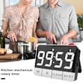 Miniatyrbillede 2 af 4: Køkkenur 120dB Høj Alarm Stort LED Display Energibesparende Magnetisk Nedtælling Multifunktionelt Bærbart Ur [db] Black