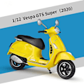 Miniatyrbilde 1 av 5: Welly 1:12 Vespa Gts Super 2020 Støpt kjøretøy Samleobjekter Hobby Motorsykkel Modell Leker Db Yellow no box